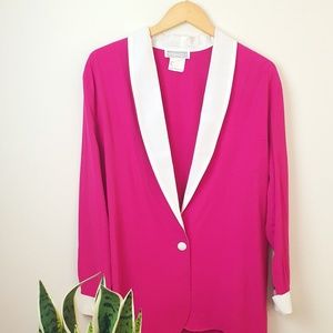 90s Vintage Blazer Hot Pink Size Large Size 10